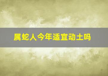 属蛇人今年适宜动土吗