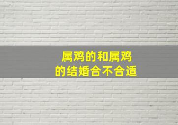 属鸡的和属鸡的结婚合不合适