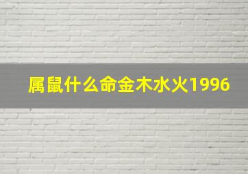 属鼠什么命金木水火1996