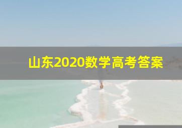 山东2020数学高考答案