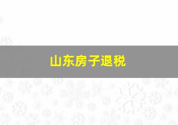 山东房子退税