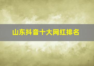 山东抖音十大网红排名