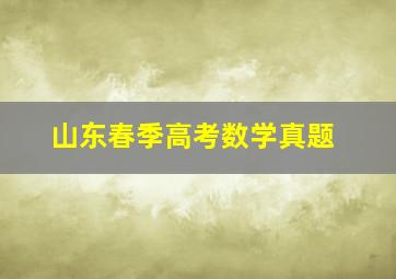 山东春季高考数学真题