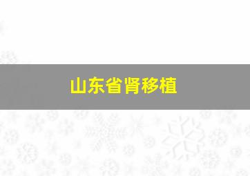 山东省肾移植