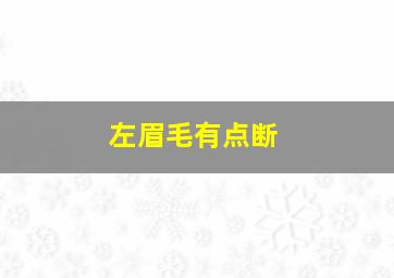 左眉毛有点断