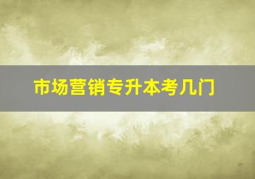 市场营销专升本考几门