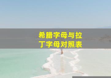 希腊字母与拉丁字母对照表