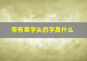 带有草字头的字是什么