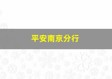 平安南京分行