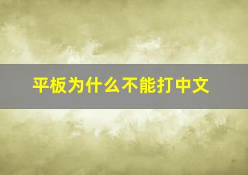 平板为什么不能打中文