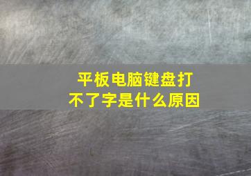 平板电脑键盘打不了字是什么原因