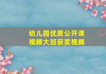 幼儿园优质公开课视频大班获奖视频