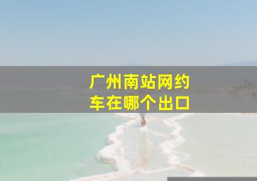 广州南站网约车在哪个出口