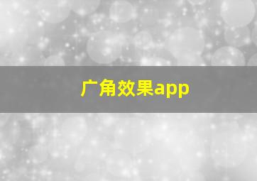 广角效果app