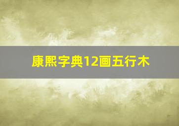 康熙字典12画五行木