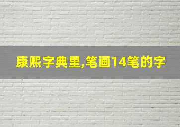 康熙字典里,笔画14笔的字