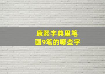 康熙字典里笔画9笔的哪些字