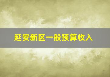 延安新区一般预算收入