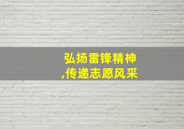 弘扬雷锋精神,传递志愿风采