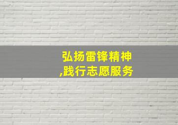 弘扬雷锋精神,践行志愿服务