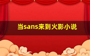 当sans来到火影小说