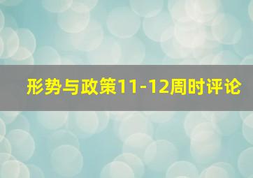 形势与政策11-12周时评论