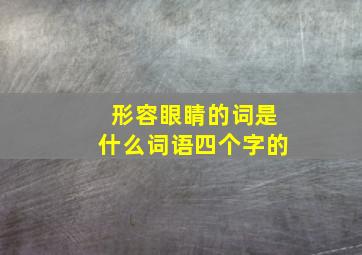 形容眼睛的词是什么词语四个字的