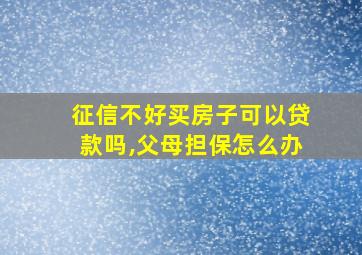 征信不好买房子可以贷款吗,父母担保怎么办