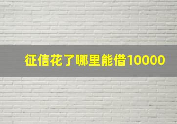 征信花了哪里能借10000