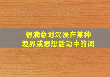 很满意地沉浸在某种境界或思想活动中的词