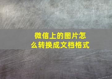 微信上的图片怎么转换成文档格式