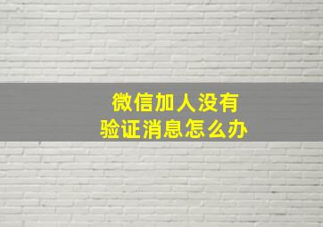 微信加人没有验证消息怎么办