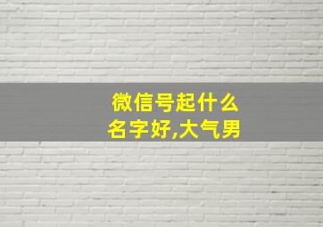 微信号起什么名字好,大气男