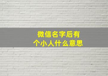 微信名字后有个小人什么意思