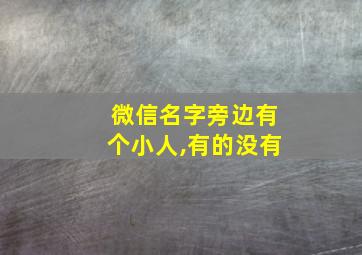 微信名字旁边有个小人,有的没有