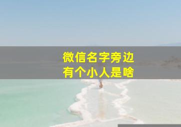 微信名字旁边有个小人是啥