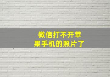 微信打不开苹果手机的照片了