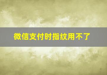 微信支付时指纹用不了