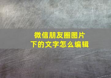 微信朋友圈图片下的文字怎么编辑