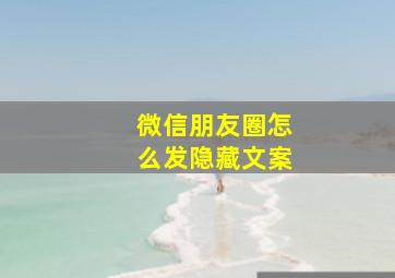 微信朋友圈怎么发隐藏文案