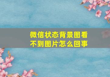 微信状态背景图看不到图片怎么回事