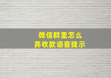 微信群里怎么弄收款语音提示