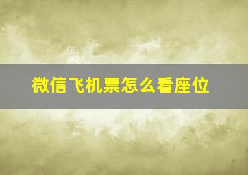 微信飞机票怎么看座位