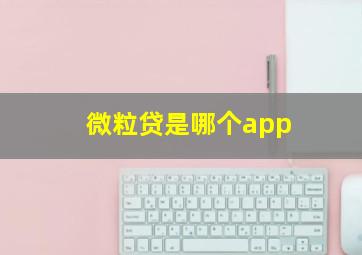 微粒贷是哪个app