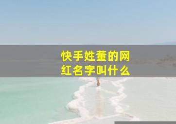 快手姓董的网红名字叫什么