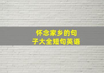 怀念家乡的句子大全短句英语