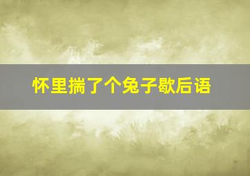 怀里揣了个兔子歇后语