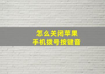 怎么关闭苹果手机拨号按键音