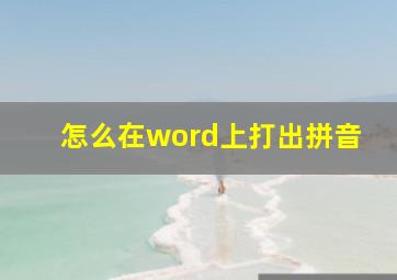 怎么在word上打出拼音