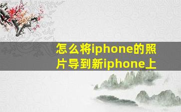 怎么将iphone的照片导到新iphone上